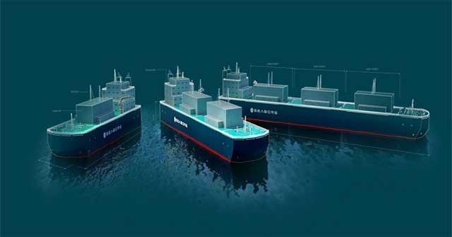 Floating nuclear reactor using molten salt