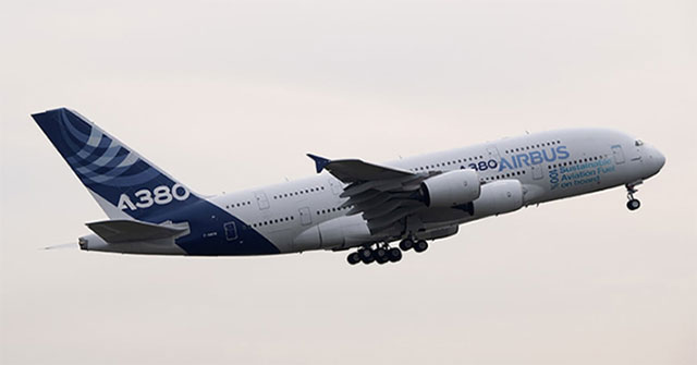 Giant Airbus A380 flying on cooking oil