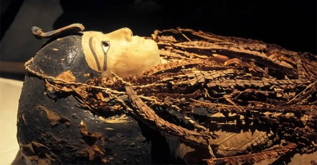 How did Egyptian mummies remove the brain from the body?
