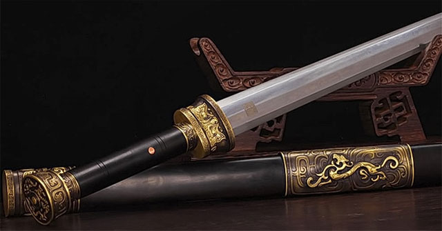 How does the sword in the hand of 'Warrior Qin' change world history?
