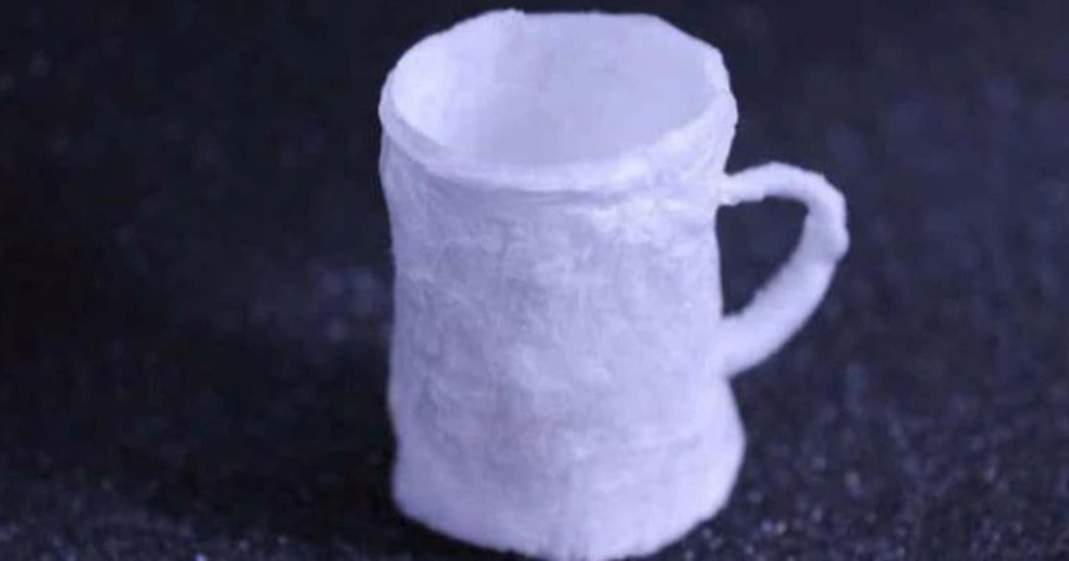 Make a plastic cup from salmon sperm