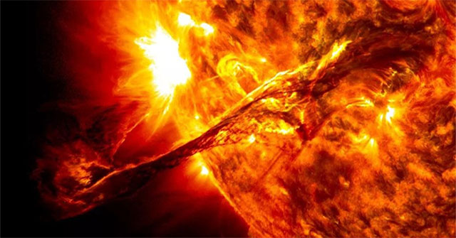 Mega plasma ball erupting from sun-like star