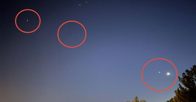 Moon, Saturn, Venus, Jupiter line up in the sky