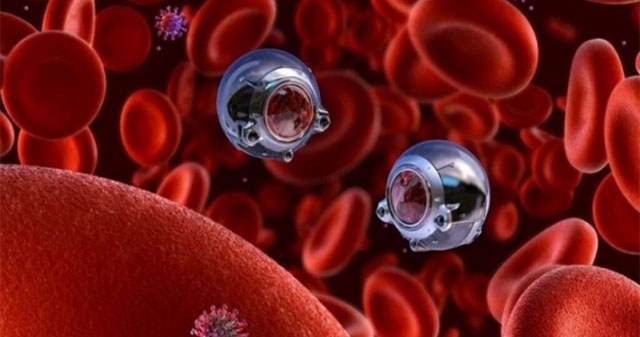 Nano robot destroys bacteria around the wound