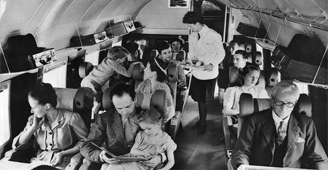 Photos show how flying has changed over the past 100 years, especially the 'golden age'