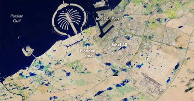 Satellite images of Dubai before and after the 'apocalyptic' flood
