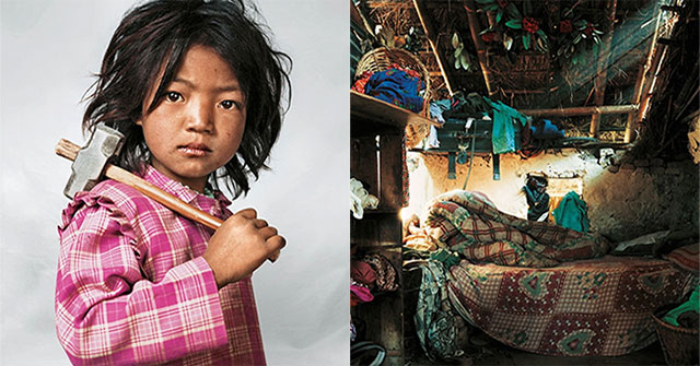 Set of photos of children's bedrooms around the world with unexpected differences