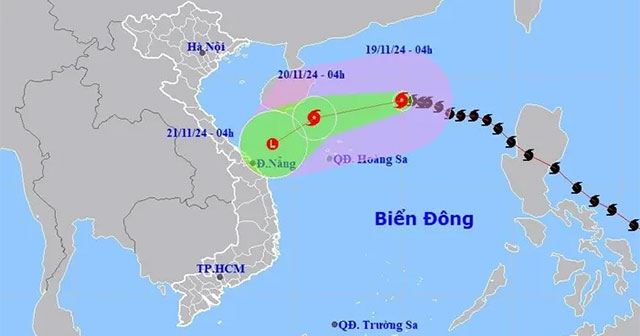 Storm No. 9 Manyi, level 12, about 200km from Hoang Sa archipelago