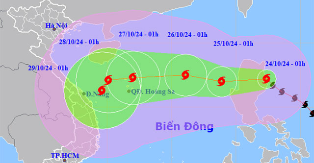 Storm Tra Mi enters the East Sea today, strange movement direction