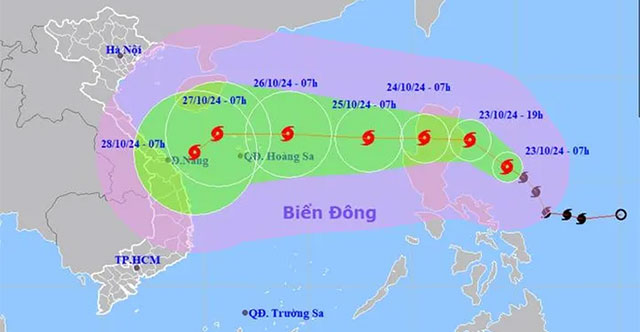 Storm Trami will reach its maximum intensity when it approaches the Paracel Islands.