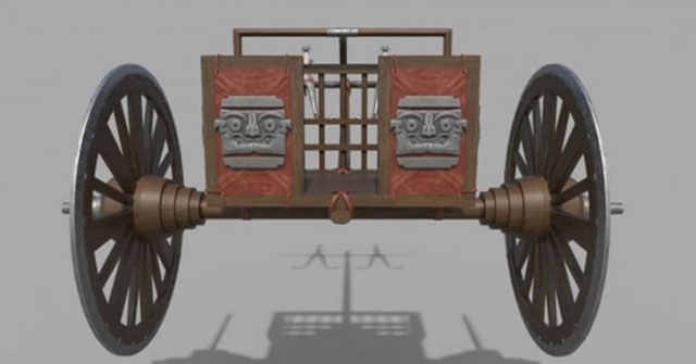 Successfully restored 2,800-year-old chariot encrusted with thousands of gems