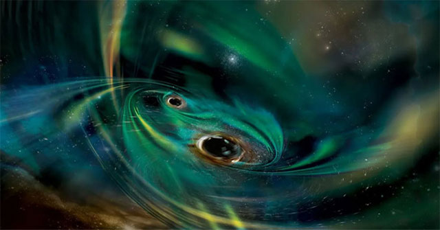 Supermassive black hole pair shares 'meal' for the first time