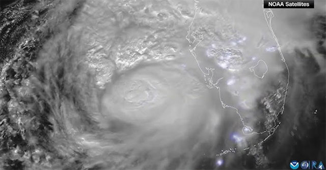Superstorm Milton seen from satellite, unprecedented number of lightning strikes