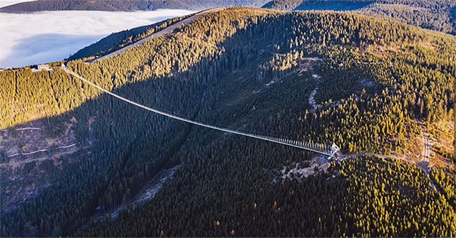 Take a look at the world's longest suspension bridge spanning a deep valley