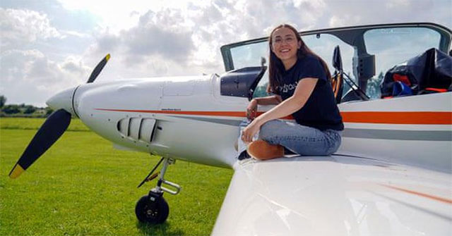 The 19-year-old girl is about to fly a plane around the world