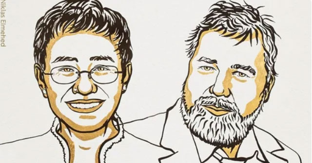 The 2021 Nobel Peace Prize honors two Filipino and Russian journalists