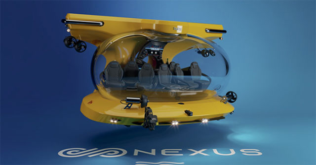 The 9-seat submersible can go down to a depth of 200m
