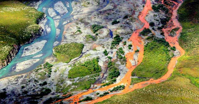 The culprit caused a series of Alaska rivers and streams to turn orange