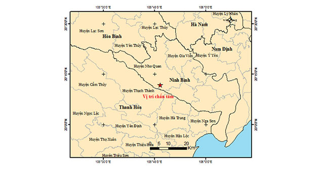 The Da River fault zone causes earthquakes in Ninh Binh