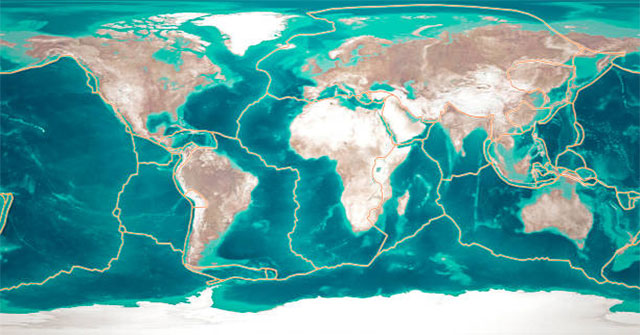 The Earth is being distorted by two celestial bodies, cracking the crust