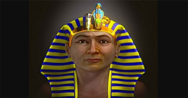 The face of an Egyptian pharaoh was deified after his death.