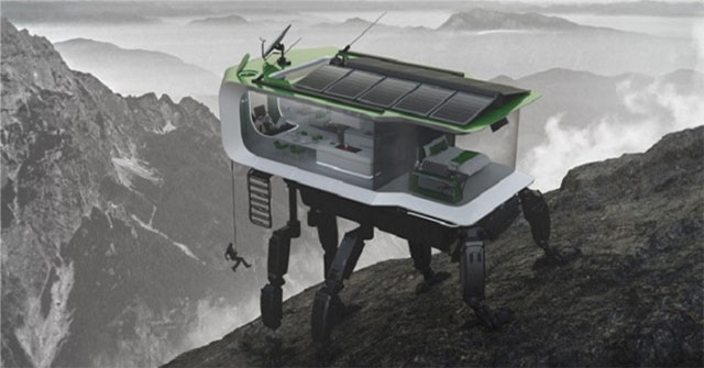 The mobile home can 'crawl' on any terrain
