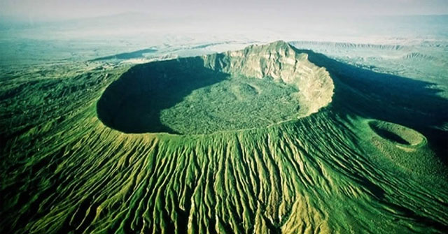 The strange forest located in the crater