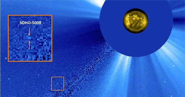 The strange object silently approached and exploded in the midst of a solar eclipse