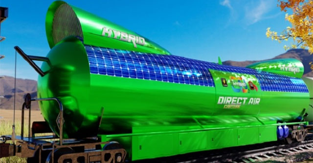 The train can absorb 6,000 tons of CO2 per year