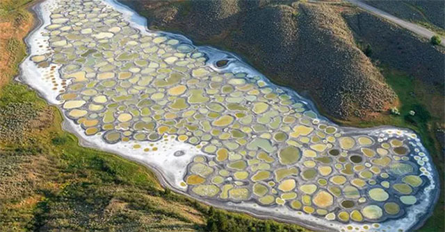 The unique 'polka-dot' lake is likened to Mars on Earth