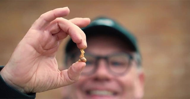 Treasure hunter discovers strange gold nugget