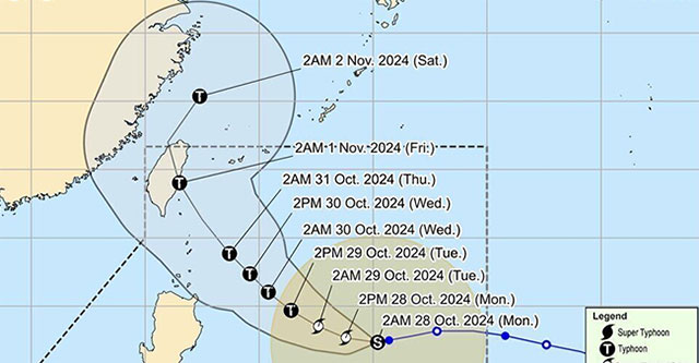 Typhoon Kong-rey appears off the coast of the Philippines, unpredictable developments, new landfall location forecast