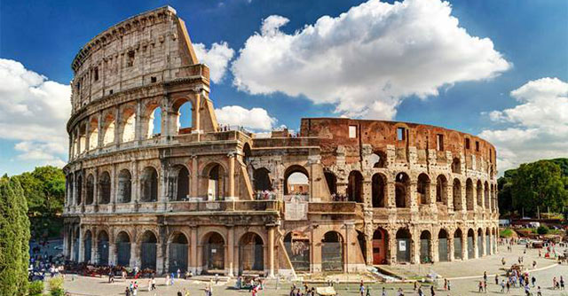 What is the secret that makes the Colosseum, despite being partially missing and damaged, still stands 'stiff'?