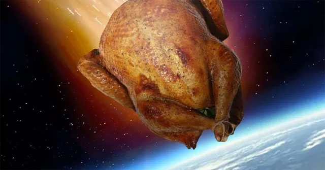 What would happen if a chicken crashed into Earth at nearly 300,000km/s?