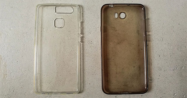 Why does the clear case turn yellow after a period of use?