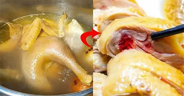 Why is boiled chicken still red?