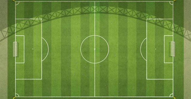 Why is the grass on a soccer field always two colors?