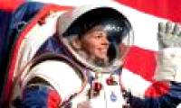 A close up of a new NASA astronaut suit
