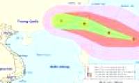 A strong storm of level 14 appeared in the South China Sea