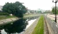 Clean water of To Lich river with chemicals