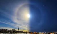 Close-up of strange 'halo' around the sun and moon around the world