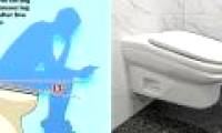 Does the toilet have a seat with a 13-degree angle to help improve labor productivity?