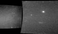 Earth looks from a distance of more than 40 million kilometers out of space