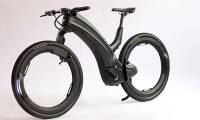 Electric bicycles with no spokes, 'invisible' wheel hubs, and advanced security technology.