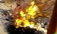 Fire sprayed from 'death hole' after the explosion