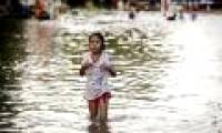 Historical flood scene in Thailand