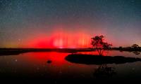 Image of bright aurora during solar storm