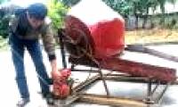 Improved threshing machine moves across all terrain