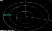 Large meteorite by bus has just approached the Earth