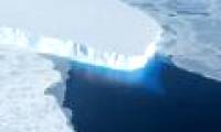 Melted glacier water subsides the ocean floor